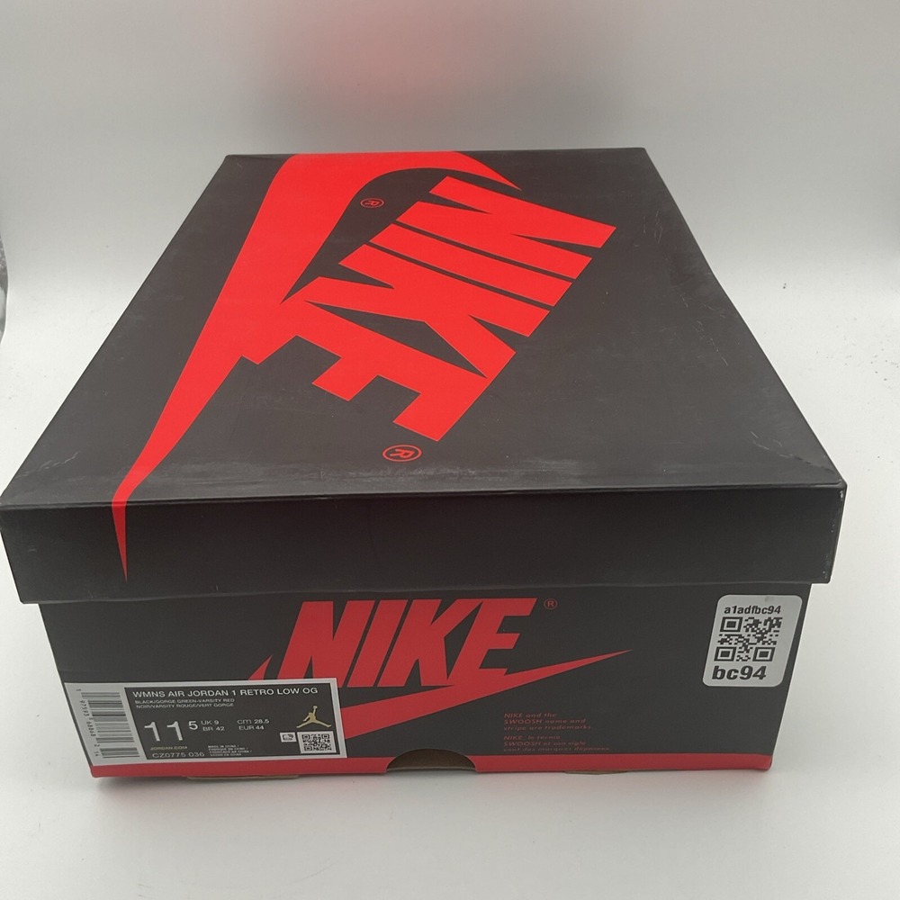 Size 11.5W - Air Jordan 1 Retro OG Low Black Gorge Green W (CZ0775-036) - Picture 9 of 9